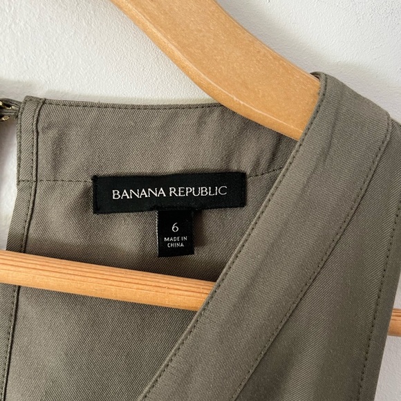 Banana Republic V-Neck Jolie Sleeveless Modal Romper In Tigers Eye Green Size 6 - Picture 6 of 11